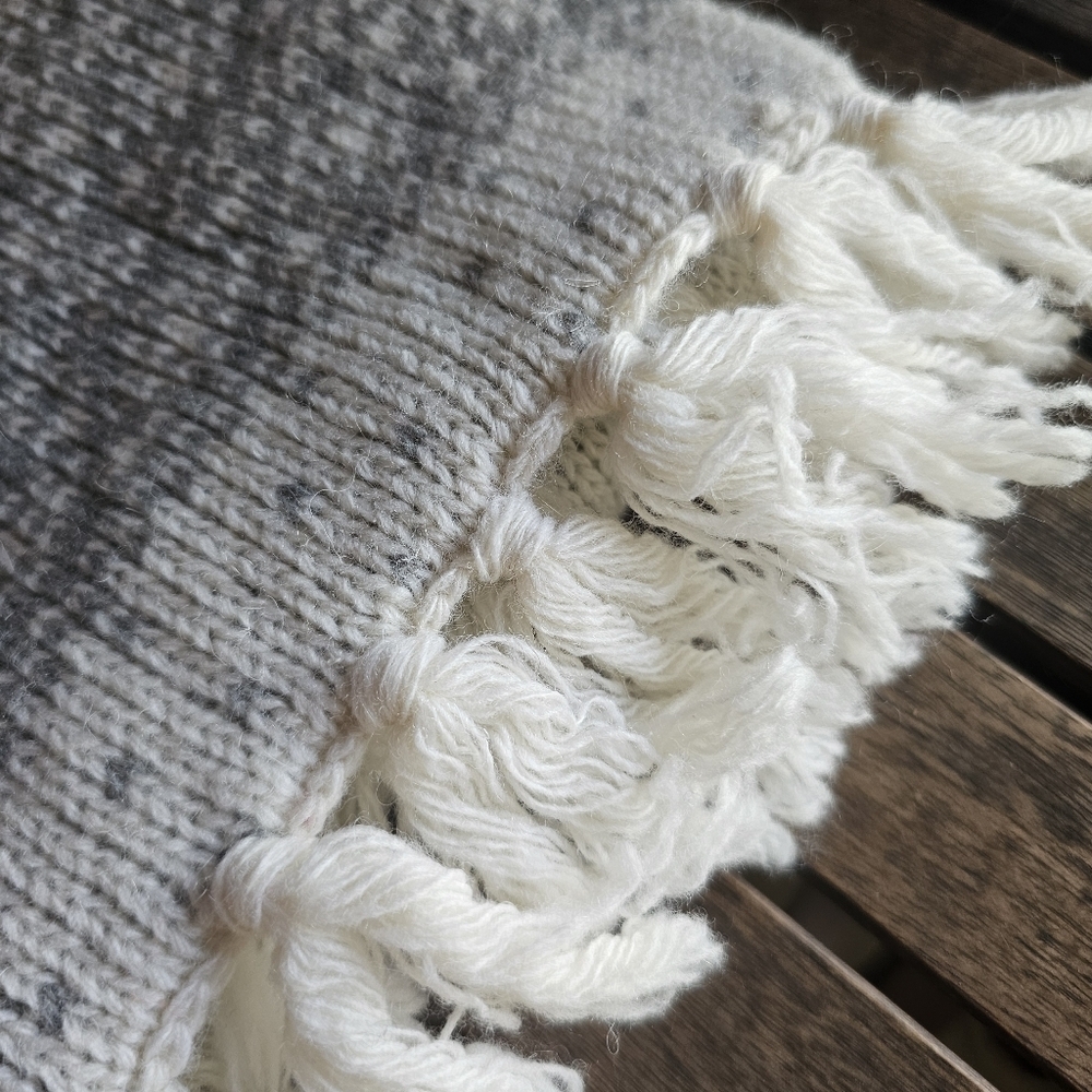 NWT Talbots wool blend cableknit tassel gift Christmas warm soft winter scarf - Picture 3 of 7